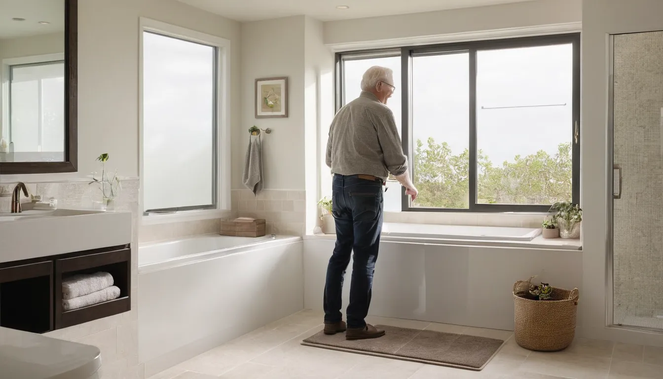 A bright, modern accessible bathroom with a walk-in tub in a Pittsburgh home