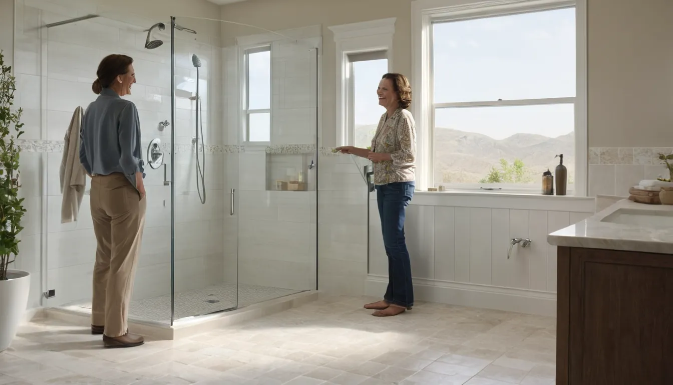 A modern low-entry walk-in shower replacing an old tub in a Pittsburgh home bathroom